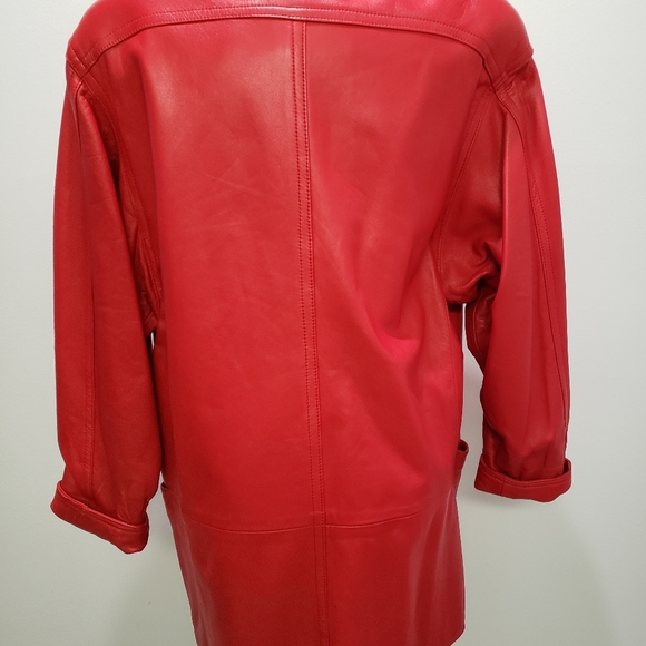 Georgetown Leather Red Jacket - Picture 2 of 4